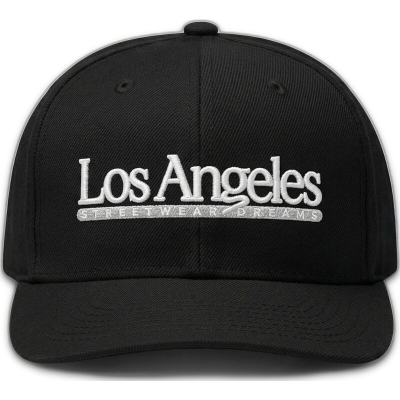 casquette-plate-noire-snapback-los-angeles-skylines-the-snap-homenage