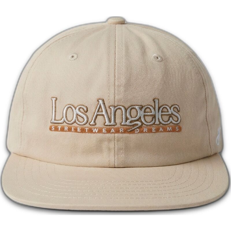 czapka-z-plaskim-daszkiem-bezowa-snapback-los-angeles-skylines-the-snap-od-homenage