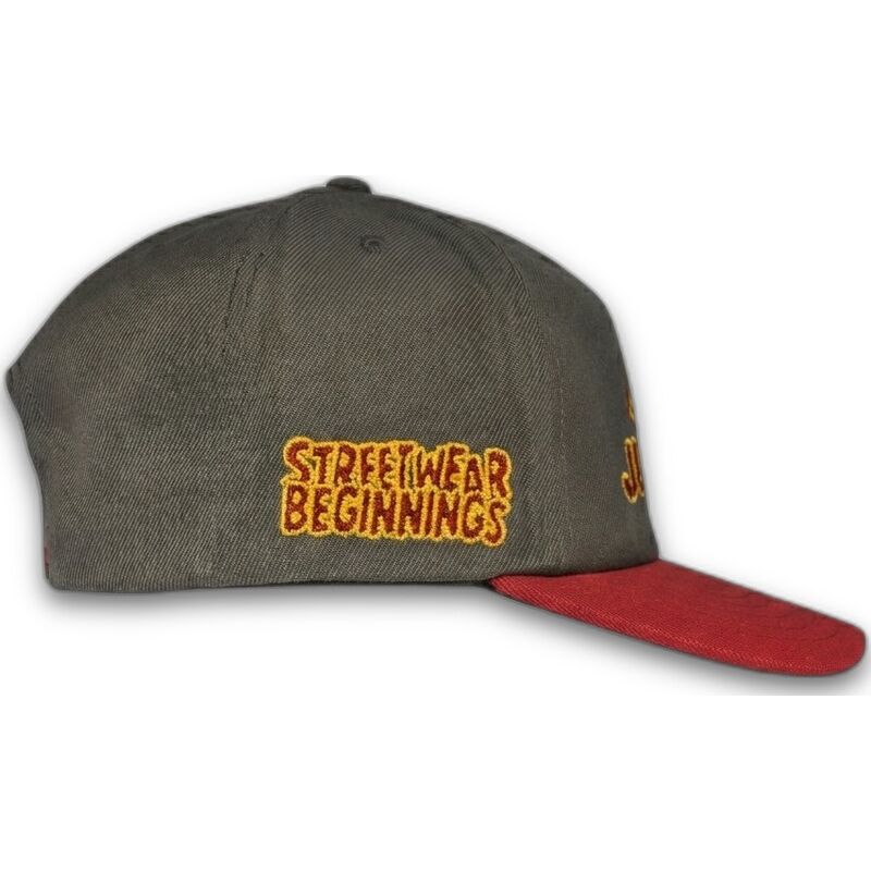 szara-i-czerwona-czapka-z-daszkiem-snapback-just-kids-the-retro-od-homenage