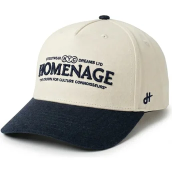 Gebogene beige und marineblaue Snapback-Kappe Liberty Sport The Retro von Homenage
