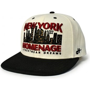 Czapka z daszkiem beżowo-czarna snapback NYSKY Skylines The Snap od Homenage