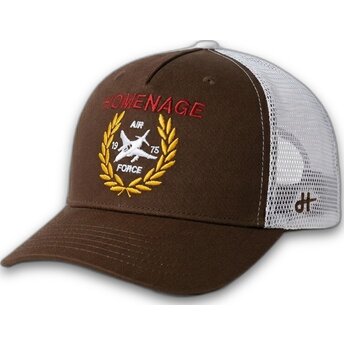 Casquette trucker marron foncé et blanche Jet Military Surplus The Trucker Homenage