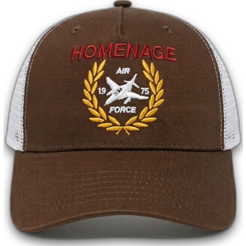 trucker-cap-dunkelbraun-und-weiss-jet-military-surplus-the-trucker-von-homenage