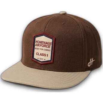 Homenage Flat Brim Squadron Military Surplus The Retro Dark Brown Snapback Cap