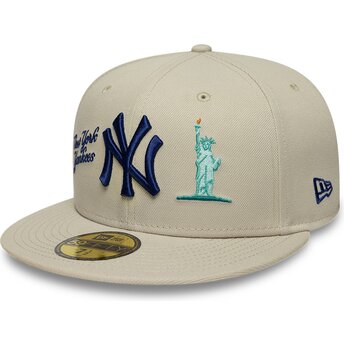 Cap plakana beige ajustada 59FIFTY City Icon no New York Yankees MLB no New Era