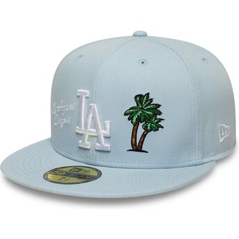 Cap plakana blue ajustada claro 59FIFTY City Icon no Los Angeles Dodgers MLB no New Era