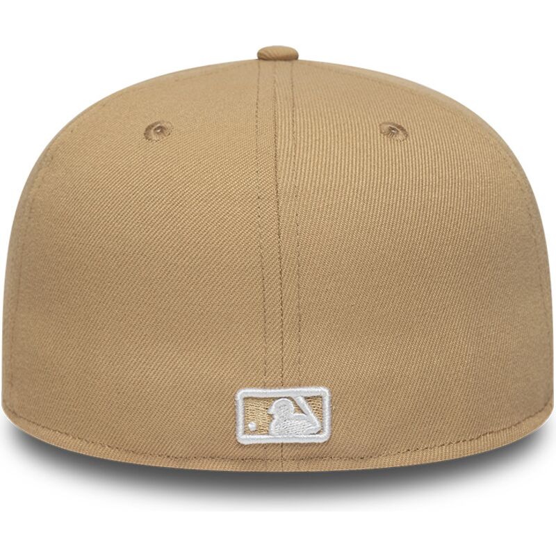 new-era-flat-brim-59fifty-league-essential-new-york-yankees-mlb-light-brown-fitted-cap