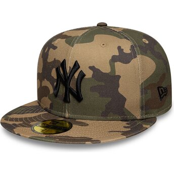 Cap plakana camouflage ajustada negro 59FIFTY Camo no New York Yankees MLB no New Era