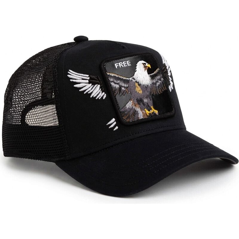 cepur-izliekta-truckeris-melns-snapback-wings-free-the-farm-no-goorin-bros