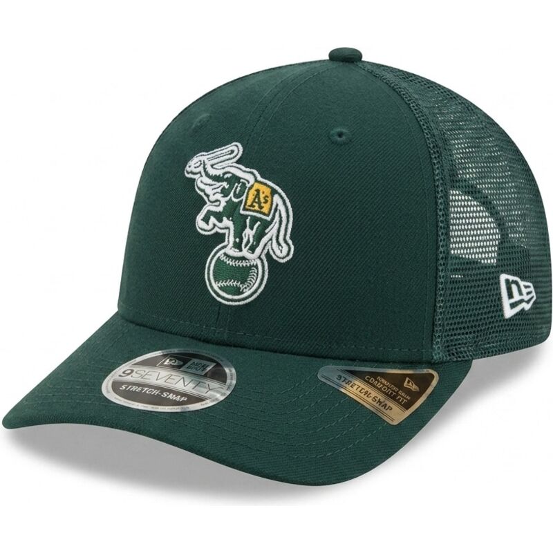 cap-izliekta-green-snapback-9seventy-stretch-snap-evergreen-no-oakland-athletics-mlb-no-new-era
