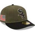 grune-gebogene-verstellbare-59fifty-pre-curved-american-herringbone-kappe-der-chicago-white-sox-mlb-von-new-era