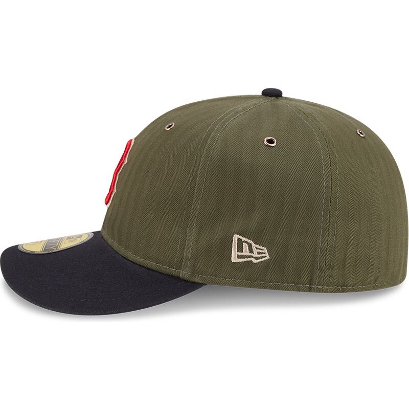 grune-gebogene-verstellbare-59fifty-pre-curved-american-herringbone-kappe-der-boston-red-sox-mlb-von-new-era