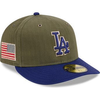 Cap izliekta green ajustada 59FIFTY Pre-Curved American Herringbone no Los Angeles Dodgers MLB no New Era
