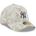 beige-gebogene-verstellbare-59forty-a-frame-leafy-palm-kappe-der-new-york-yankees-mlb-von-new-era
