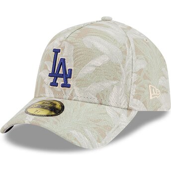 Beige gebogene verstellbare 59FORTY A Frame Leafy Palm Kappe der Los Angeles Dodgers MLB von New Era