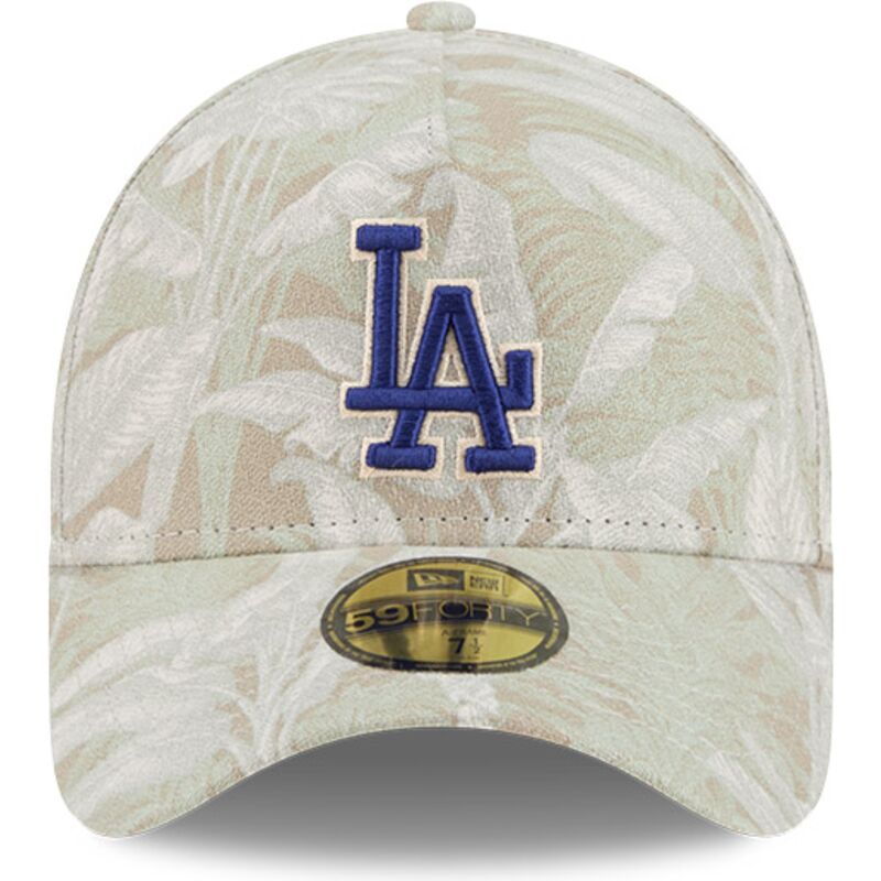 beige-gebogene-verstellbare-59forty-a-frame-leafy-palm-kappe-der-los-angeles-dodgers-mlb-von-new-era