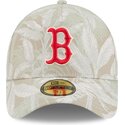 beige-gebogene-verstellbare-59forty-a-frame-leafy-palm-kappe-der-boston-red-sox-mlb-von-new-era