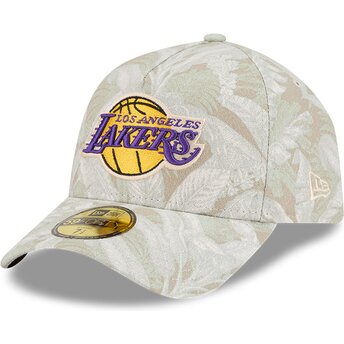 Cap izliekta beige ajustada 59FORTY A Frame Leafy Palm no Los Angeles Lakers NBA no New Era