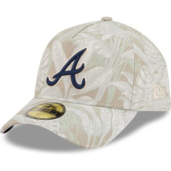 Cap izliekta beige ajustada 59FORTY A Frame Leafy Palm no Atlanta Braves MLB no New Era