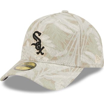 Beige gebogene verstellbare 59FORTY A Frame Leafy Palm Kappe der Chicago White Sox MLB von New Era