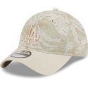 new-era-curved-brim-9twenty-leafy-palm-los-angeles-dodgers-mlb-beige-adjustable-cap