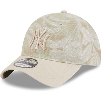 Gorra curva beige ajustable 9TWENTY Leafy Palm de New York Yankees MLB de New Era