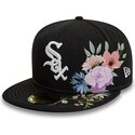 new-era-flat-brim-59fifty-floral-chicago-white-sox-mlb-black-fitted-cap