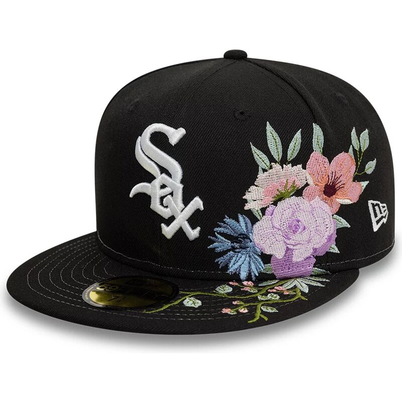 new-era-flat-brim-59fifty-floral-chicago-white-sox-mlb-black-fitted-cap