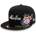 cepur-plakana-melns-pieguloss-59fifty-floral-emb-no-new-era
