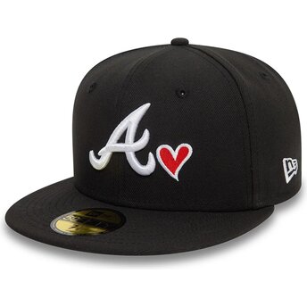 Cap plakana black ajustada 59FIFTY Heart Icon no Atlanta Braves MLB no New Era