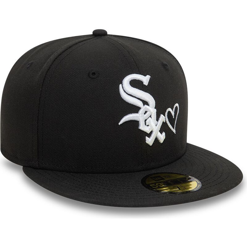 cepur-plakana-melns-pieguloss-59fifty-heart-icon-no-chicago-white-sox-mlb-no-new-era