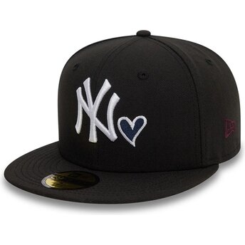 Cepur plakana melns pieguļošs 59FIFTY Heart Icon no New York Yankees MLB no New Era