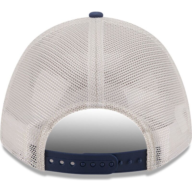 beige-und-marineblaue-trucker-kappe-9forty-m-crown-a-frame-fray-der-new-york-yankees-mlb-von-new-era