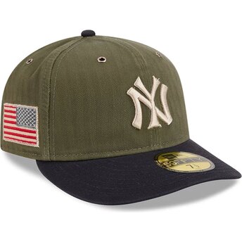 Cap izliekta green ajustada 59FIFTY Pre-Curved American Herringbone no New York Yankees MLB no New Era