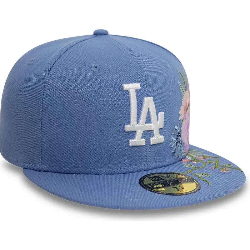 gorra-plana-azul-ajustada-59fifty-floral-de-los-angeles-dodgers-mlb-de-new-era