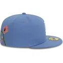 blaue-flache-angepasste-59fifty-floral-kappe-der-los-angeles-dodgers-mlb-von-new-era