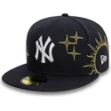 marineblaue-anliegende-59fifty-zodiac-flat-cap-der-new-york-yankees-mlb-von-new-era