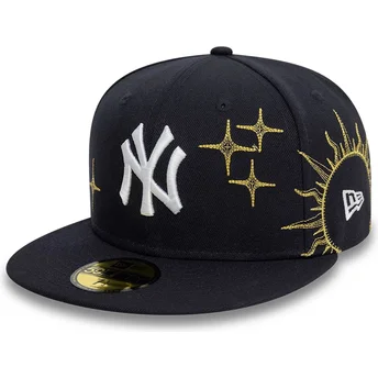 Cap plakana navy blue ajustada 59FIFTY Zodiac no New York Yankees MLB no New Era