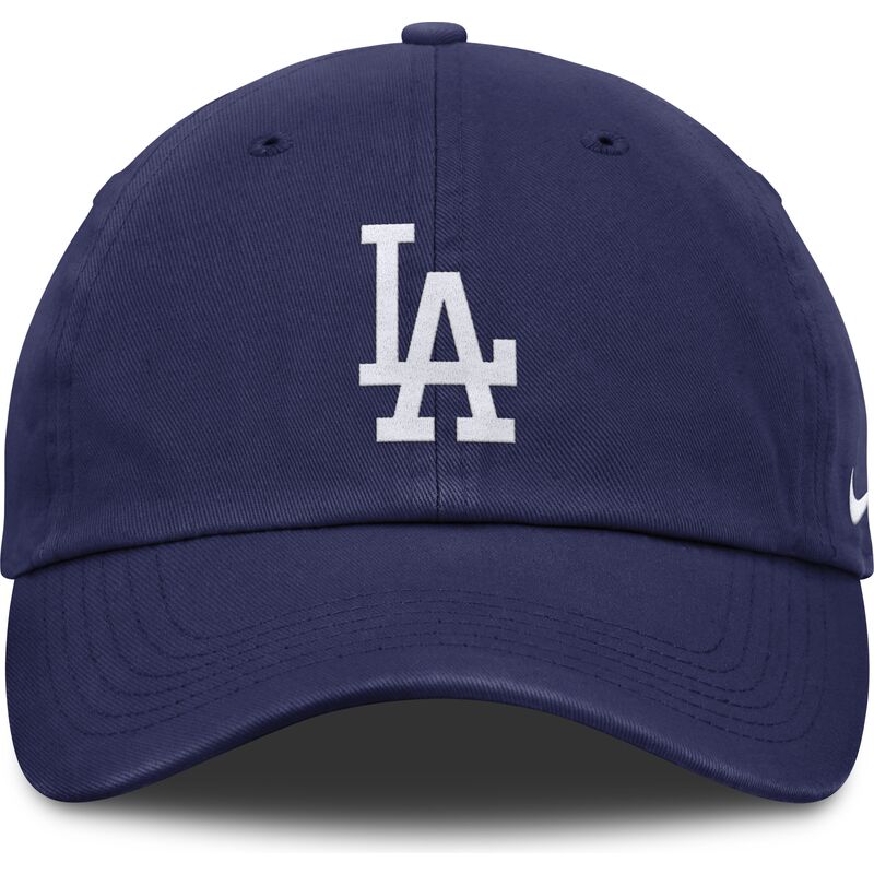 cepur-izliekta-zils-regulejama-lente-berniem-club-unstructured-organic-cotton-no-los-angeles-dodgers-mlb-no-nike