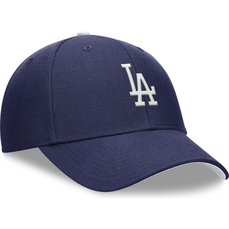 cepur-izliekta-zils-regulejama-lente-berniem-dri-fit-club-structured-no-los-angeles-dodgers-mlb-no-nike