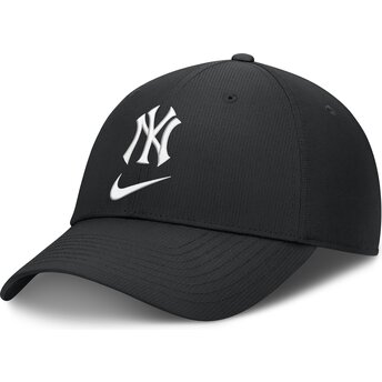 Cepur izliekta melns regulējama lente Primetime Club Structured UV Poly Ripstop no New York Yankees MLB no Nike