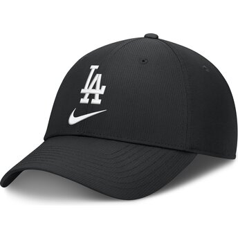 Schwarze verstellbare gebogene Kappe Primetime Club Structured UV Poly Ripstop der Los Angeles Dodgers MLB von Nike
