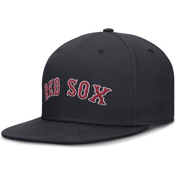 Cap plakana navy blue ajustada Dri-Fit True Structured Round Bill no Boston Red Sox MLB no Nike