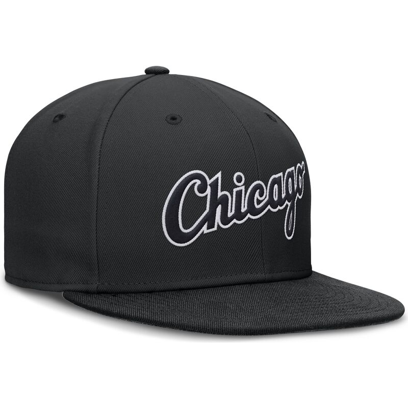 cap-plakana-black-ajustada-dri-fit-true-structured-round-bill-no-chicago-white-sox-mlb-no-nike