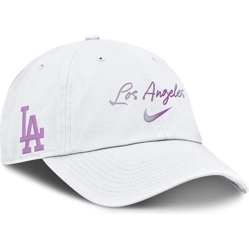 weisse-verstellbare-gebogene-kappe-mothers-day-club-unstructured-organic-cotton-der-los-angeles-dodgers-mlb-von-nike weisse-verstellbare-gebogene-kappe-mothers-day-club-unstructured-organic-cotton-der-los-angeles-dodgers-mlb-von-nike