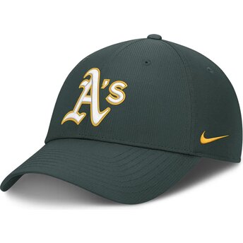 Cepur izliekta zaļš regulējama lente Club Structured UV Poly Ripstop no Oakland Athletics MLB no Nike