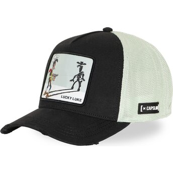 Schwarze und weiße Trucker-Kappe Lucky Luke LCK3 FLUB von Capslab