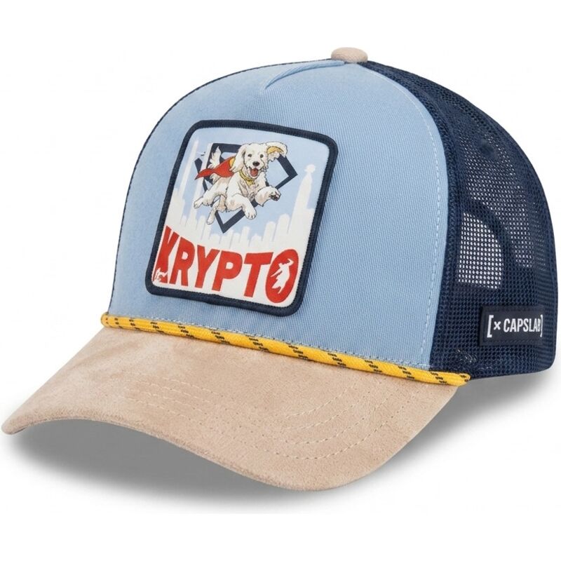 capslab-krypto-dc12-pctkrypb-dc-comics-blue-and-beige-trucker-hat capslab-krypto-dc12-pctkrypb-dc-comics-blue-and-beige-trucker-hat