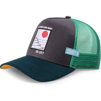 Cepur izliekta truckeris zaļš snapback Go Left HFT no Coastal