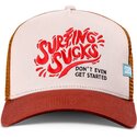 cepur-izliekta-truckeris-bruns-snapback-surfing-sucks-no-coastal